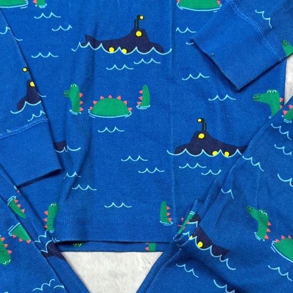 Like New Hanna Andersson Kids Pajamas US 12 Blue Sea Monsters – Organic Cotton - Picture 3 of 3